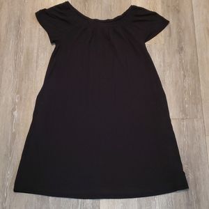 Black Tshirt Dress Short Sleeves/Around Shoulder M